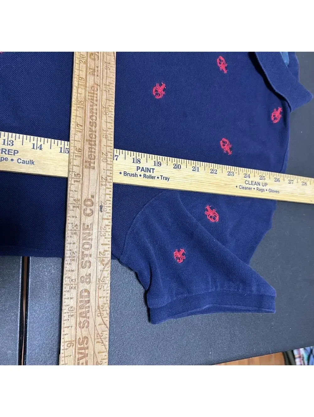 vintage navy all over lobster embroidery polo